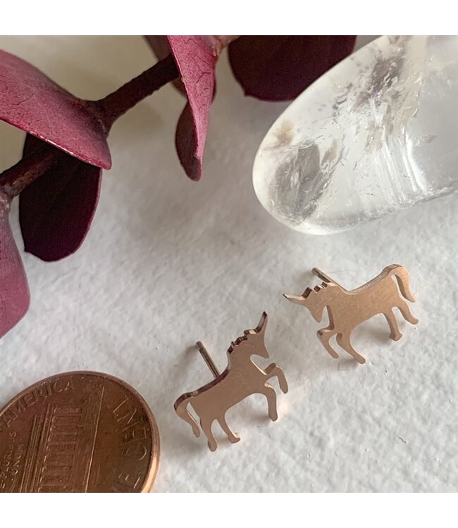 Pika & Bear Tesias Unicorn Silhouette Stud Earrings