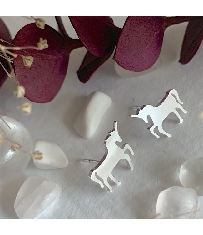 Pika & Bear Tesias Unicorn Silhouette Stud Earrings