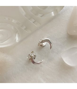 Pika & Bear Pika & Bear "New Moon" Crescent Style Stud Earring - Sterling Silver