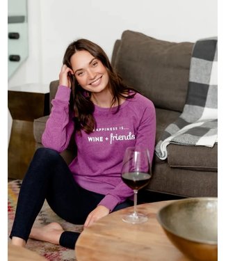 Happiness Is... Happiness is Wine & Friends Crewneck