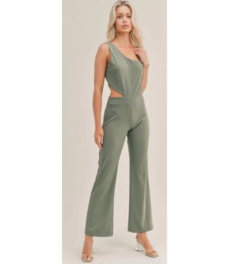 Women's Tara Denim Jumpsuit, Mavi