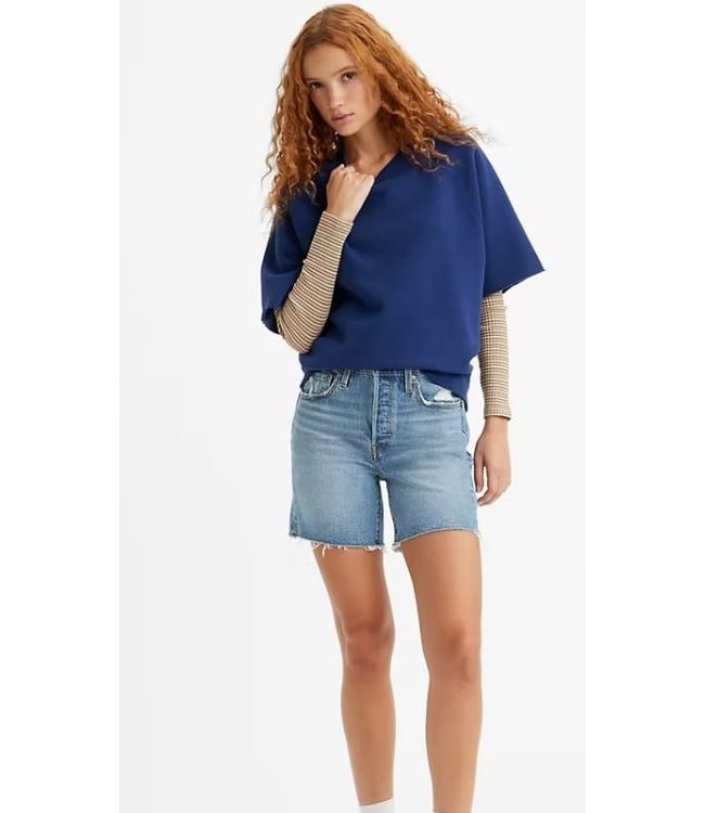 Levi's Women's 501 Mid Thigh Short, (New) Blue at  Women's