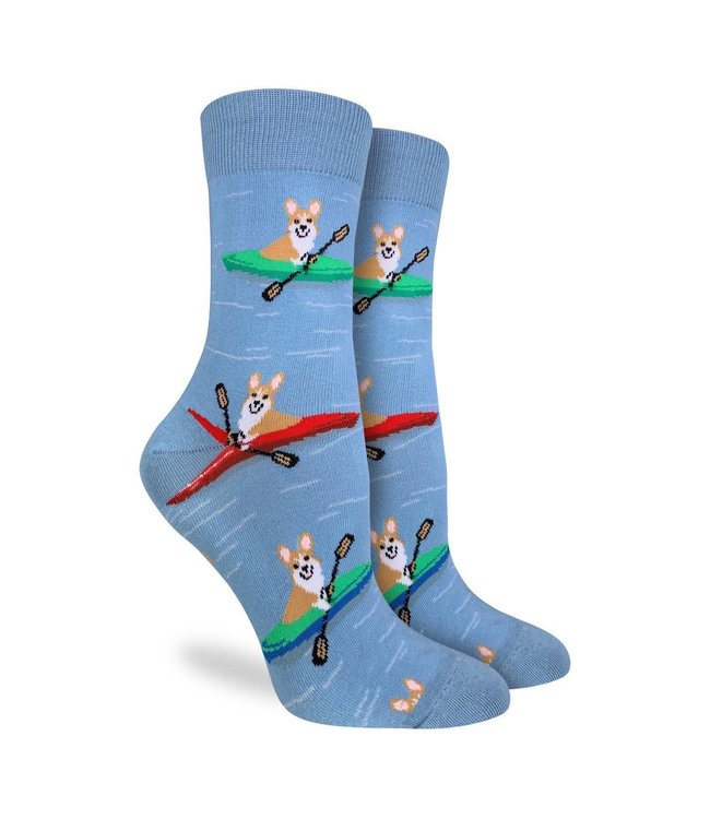 Good Luck Sock Women's Corgi Kayaking Size 5-9