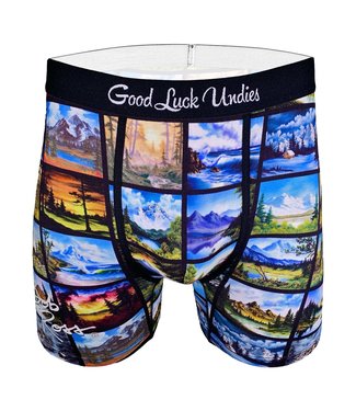 Good Luck Undies Bob Ross Landscape Collage Underwear