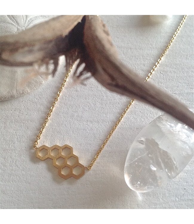 Pika & Bear "Pollen" Honeycomb Charm Necklace