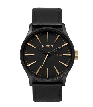 Nixon Nixon Sentry Leather Matte Black/Gold