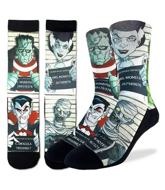 Good Luck Sock Men's Halloween Mugshot- Size 8-13