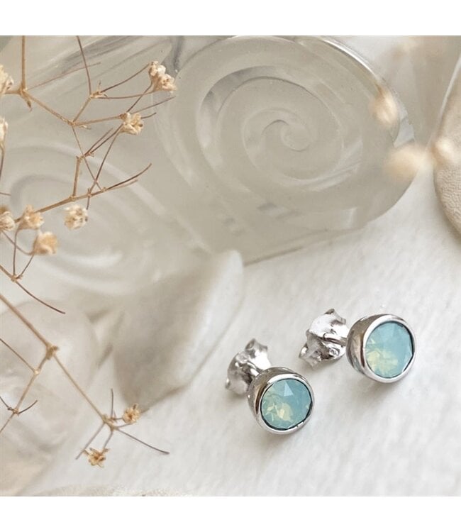 Pika & Bear "Solstice" 6MM Sterling Stud Earrings - Pacific Opal
