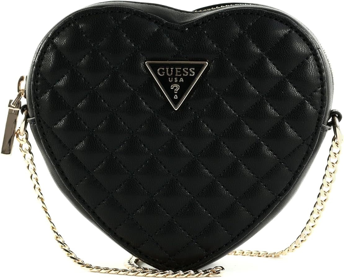 Guess Guess Rianee Quilt Heart Bag - Black - 42nd Street 