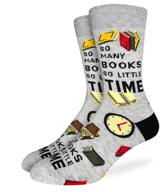 Good Luck Men's So Many Books Socks - Size 7-12