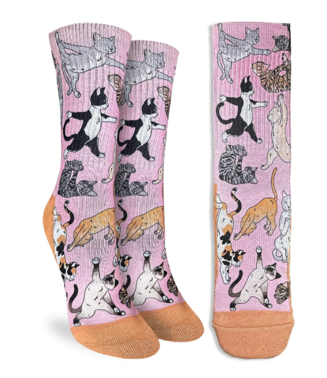 Good Luck Sock Women's Yoga Cat Socks Size 5-9