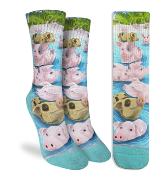 Good Luck Men's Swimming Pigs Socks - Size 8-13