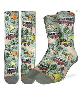 Good Luck Men's Vintage Camping Trip Socks - Size 8-13