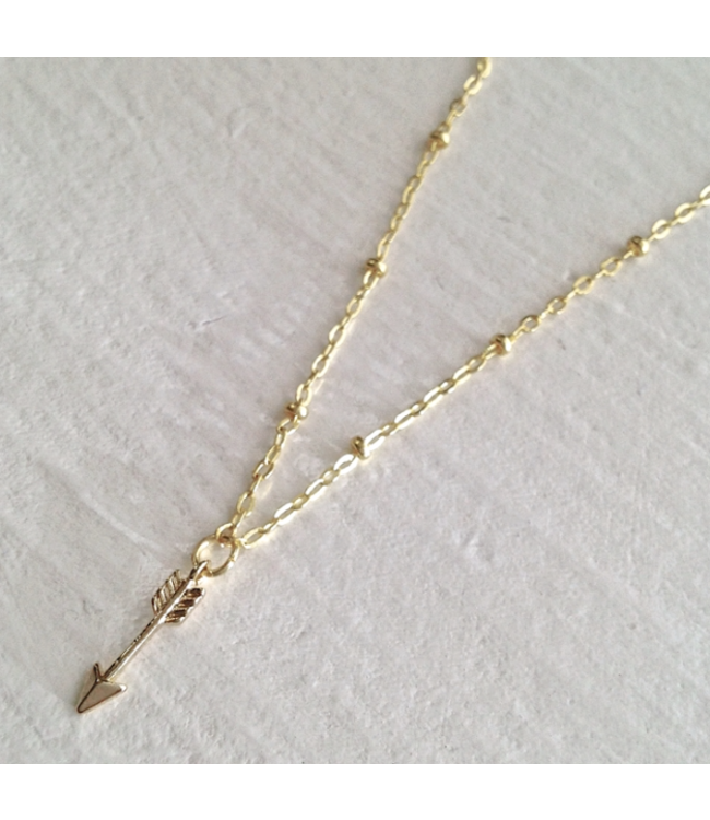 Pika & Bear "Bullseye" Tiny Arrow Charm Necklace