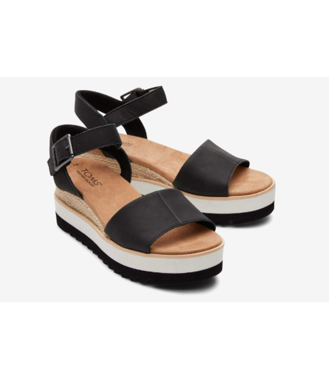Toms Diana Leather Wedge Sandal