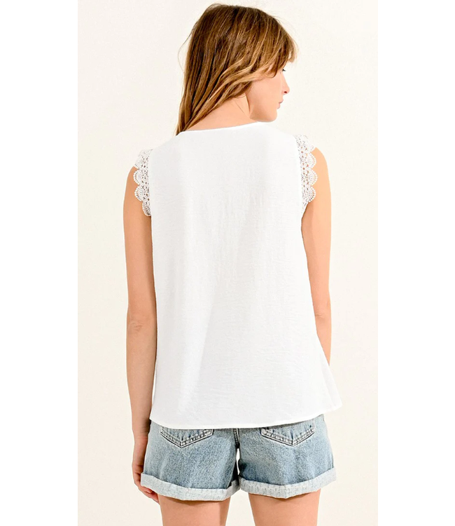 Molly Bracken Lace Shoulder Tank Top