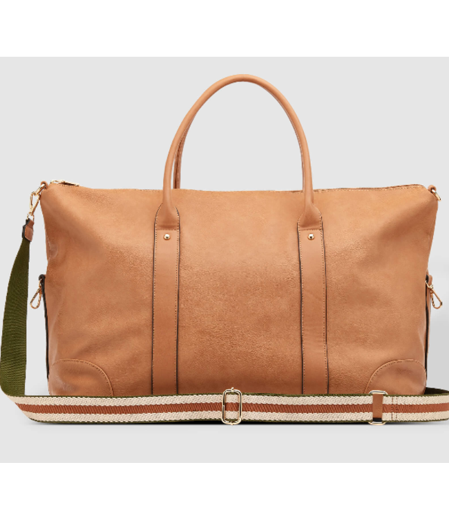 Louenhide Alexis Stripe Travel Bag - Camel