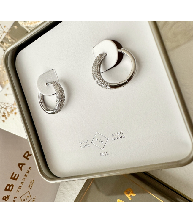 Pika & Bear "Tiamat" Cluster Hoop Earrings - Silver