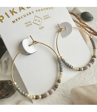 Pika & Bear Pika & Bear "Memphre" Bead Hoop Earrings - Canoe Lake