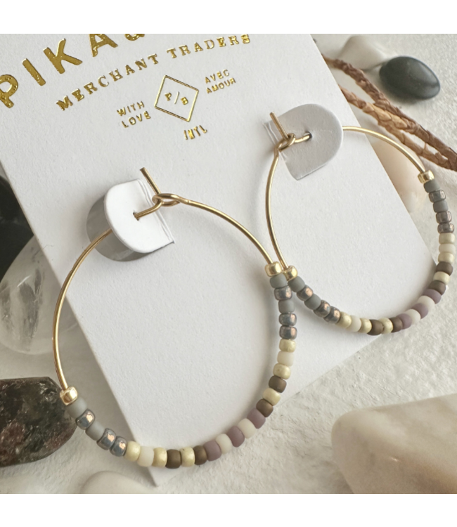 Pika & Bear "Memphre" Bead Hoop Earrings - Canoe Lake