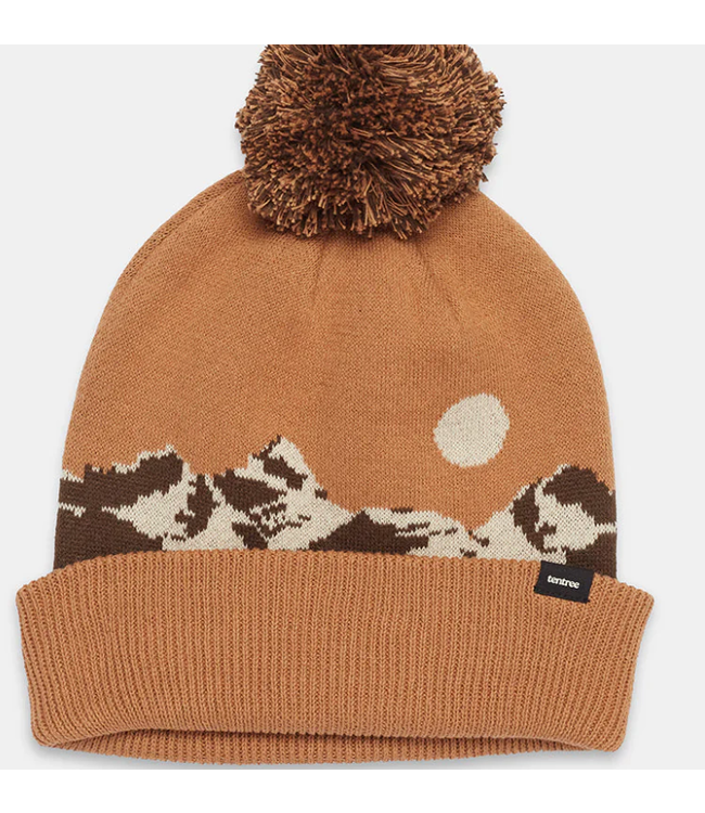 Ten Tree Mountain Scenic Pom Beanie- Camel/Pale Oak