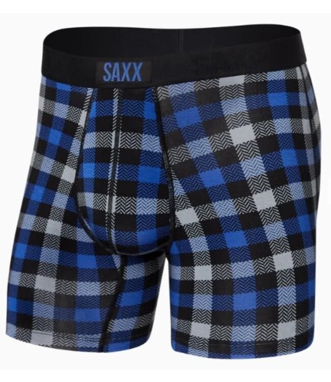 SAXX Vibe Boxer Brief - Blue Flannel Check