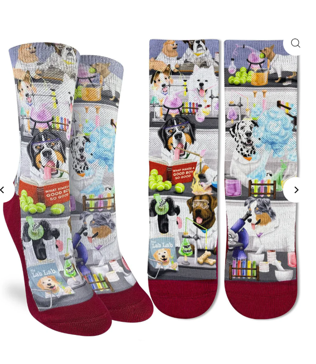 Good Luck Sock Women's Science Dogs-  Size 5-9