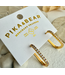 Pika & Bear Pika & Bear "Bialto" Zircon Paperclip Hoop Earrings-Gold