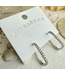 Pika & Bear Pika & Bear "Bialto" Zircon Paperclip Hoop Earrings-Silver