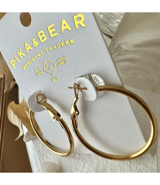 Pika & Bear Pika & Bear "Dave" Classic Hoop Earrings - Gold