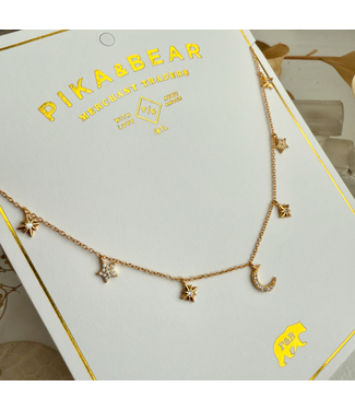 Pika & Bear Pika & Bear "Andromeda" Stars & Moon Charm Necklace