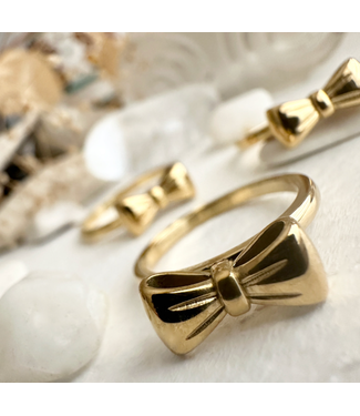 Pika & Bear Pika & Bear "Fontange" Bow Ring - Gold Size 6