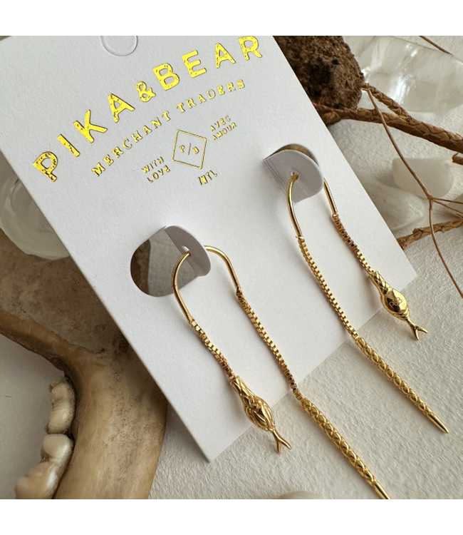 Pika & Bear "Cenchoa" Snake Threader Earrings - Gold