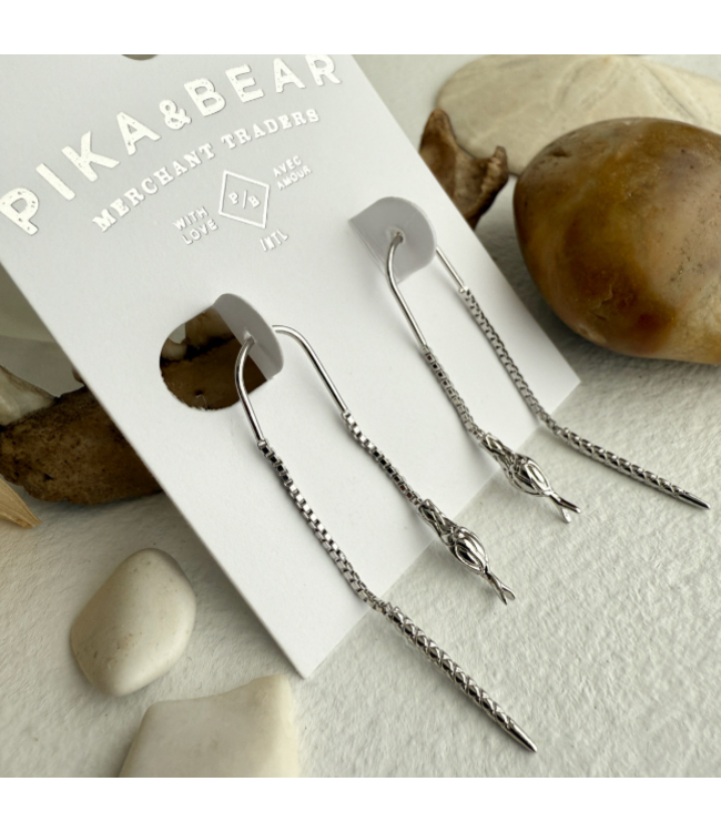 Pika & Bear "Cenchoa" Snake Threader Earrings - Silver