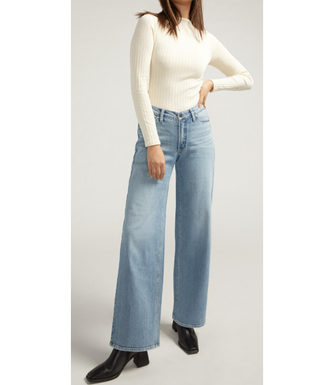 Silver V Front Wide Leg Jeans