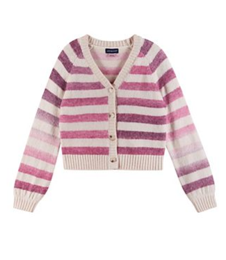 Silver Silver Girl's Striped Cardigan Sweater