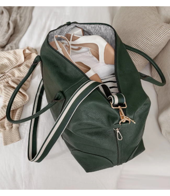 Louenhide Alexis Stripe Travel Bag - Forest Green