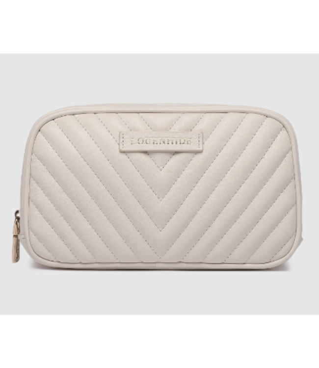 Louenhide Lacey Quilted Makeup Bag - Vanilla
