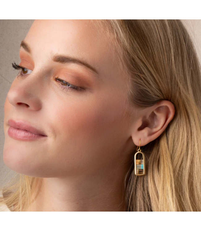 Scout Good Karma Miyuki Frame Earring - Ivory/Silver