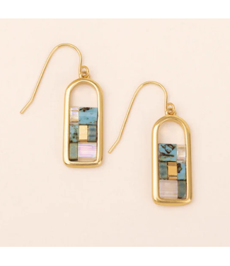 Scout Scout Good Karma Miyuki Frame Earring - Turquoise/Gold