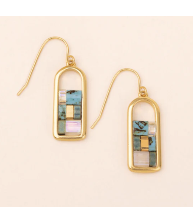 Scout Good Karma Miyuki Frame Earring - Turquoise/Gold