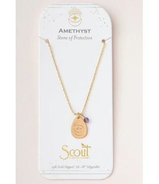 Scout Scout Stone Intention Charm Necklace - Amethyst/Gold