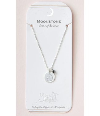 Scout Scout Stone Intention Charm Necklace - Moonstone/Silver