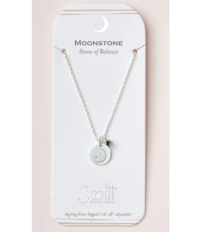 Scout Stone Intention Charm Necklace - Moonstone/Silver
