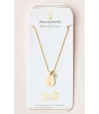 Scout Scout Stone Intention Charm Necklace - Amazonite/Gold