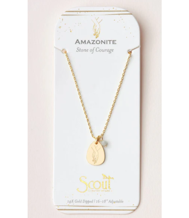 Scout Stone Intention Charm Necklace - Amazonite/Gold