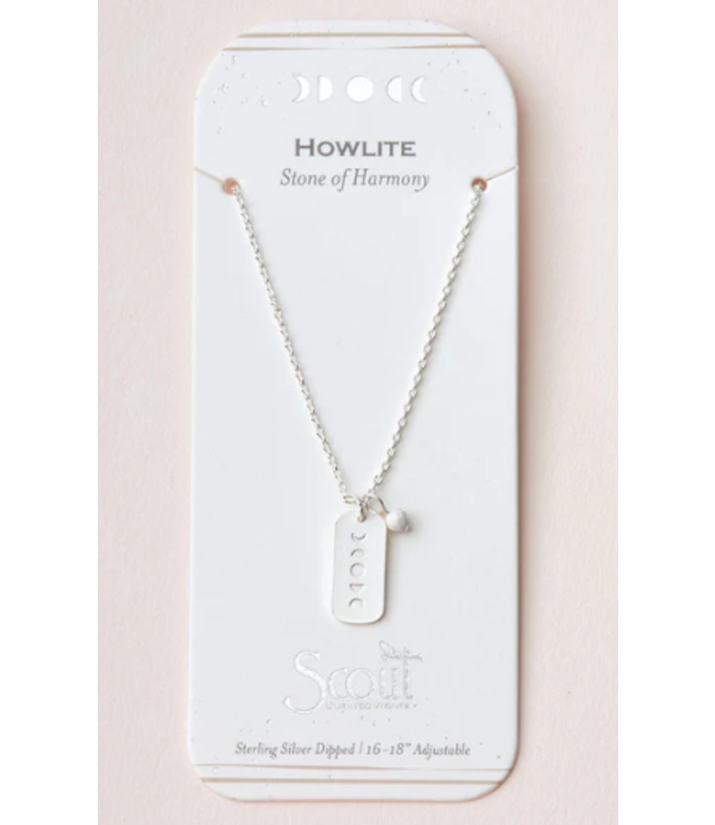 Scout Stone Intention Charm Necklace - Howlite/Silver