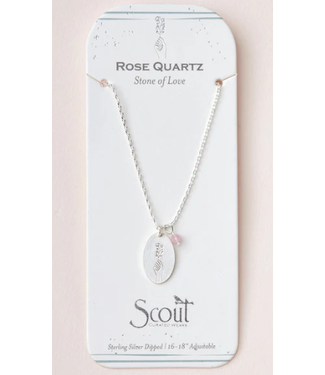 Scout Scout Stone Intention Charm Necklace - Rose Quartz/Silver