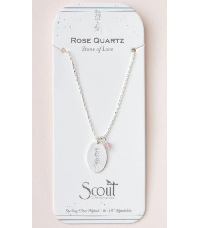 Scout Stone Intention Charm Necklace - Rose Quartz/Silver