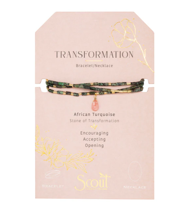 Scout Teardrop Stone Wrap African Turquoise/Watermelon/Gold - Stone of Transformation